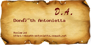 Donáth Antonietta névjegykártya